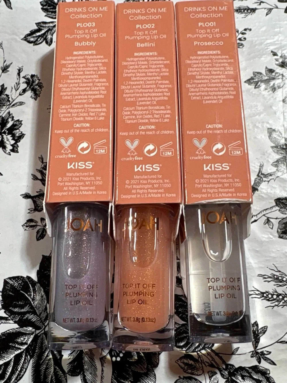 JOAH Top It Off Plumping Lip Oil -(Bubbly, Bellini, Prosecco)
